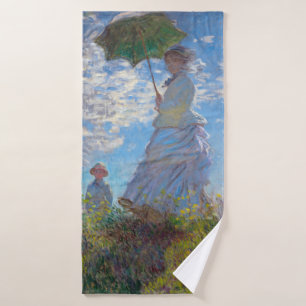 Frau mit Sonnenschirm, Monet Badehandtuch