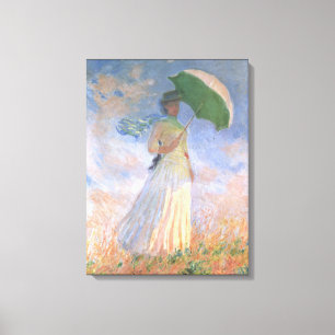 Frau mit Sonnenschirm Monet schöner Kunst Leinwanddruck