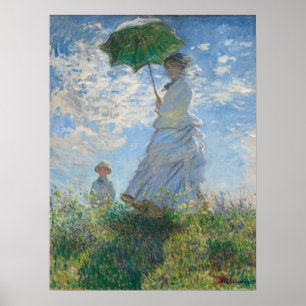 Frau mit Sonnenschirm Poster