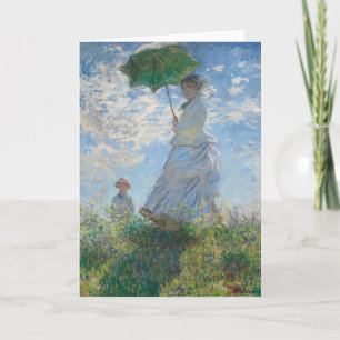 Frau mit Sonnenschirm von Claude Monet Karte