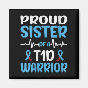 Frau mit Stolz Schwester eines T1d Kriegers V-Nack Magnet
