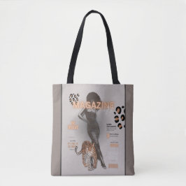 Frau mit Tasche für afro & leopard