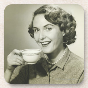 Frau mit Tassen Untersetzer