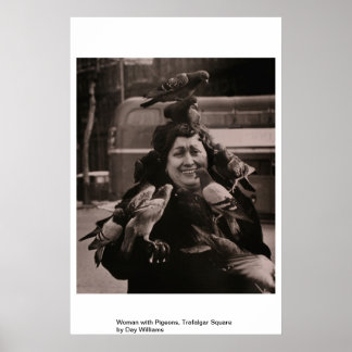 Frau mit Tauben, Trafalgar Square Poster