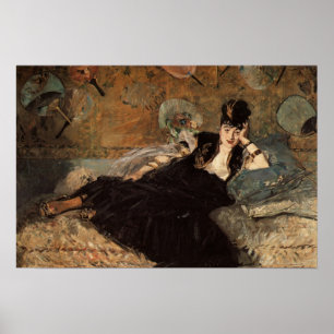 Frau mit Ventilatoren Poster
