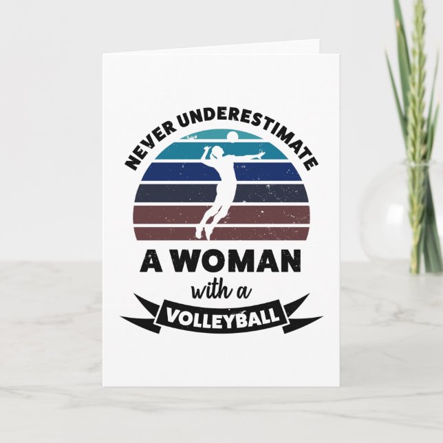 Frau mit Volleyball Funny Gift Ehefrau Karte (Vorderseite)