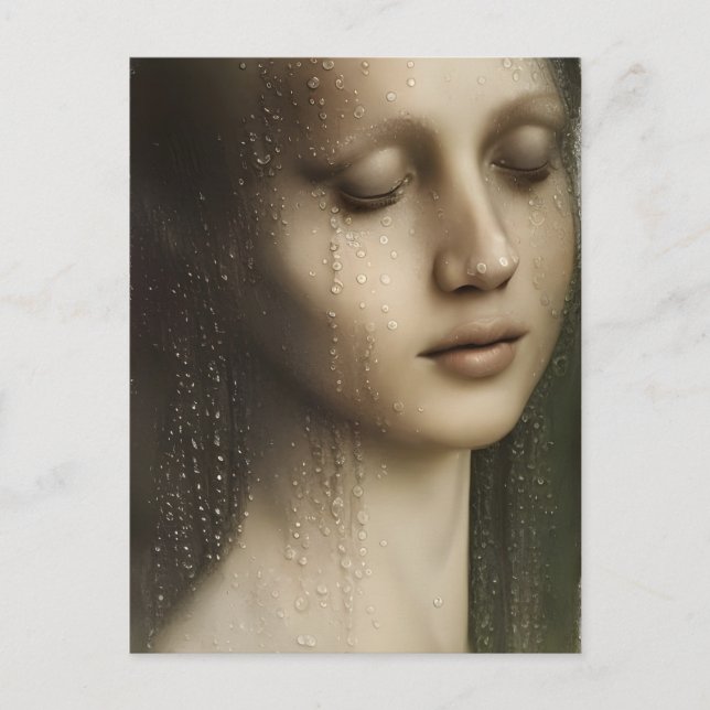 Frau mit Wasserperlen Postkarte (Vorderseite)