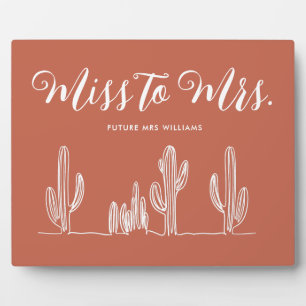 Frau Modern Boho Rust Cactus Bachelorette Fotoplatte