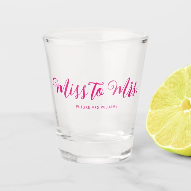 Frau Modern Boho Script Bachelorette Schnapsglas (Vorderseite)