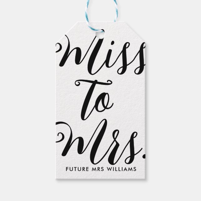 Frau Modern Brautparty Bachelorette Geschenkanhänger (Vorderseite)