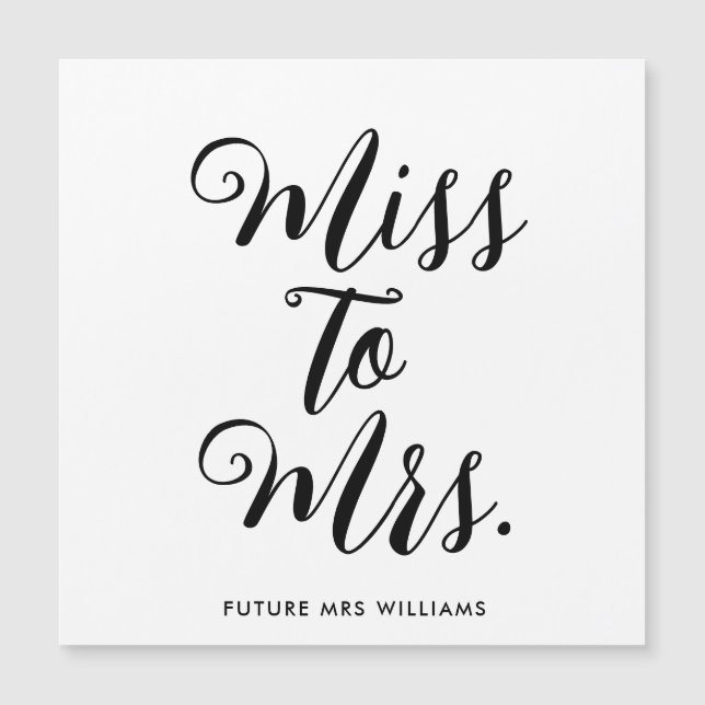 Frau Modern Brautparty Bachelorette Magnetkarte (Vorderseite)