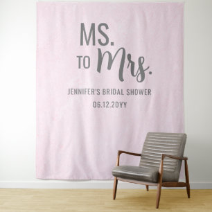 Frau Modern Pink Blush Brautparty Hintergrund Wandteppich