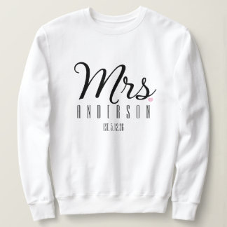 Frau Modernes Skript Benutzerdefiniertes Hochzeits Sweatshirt