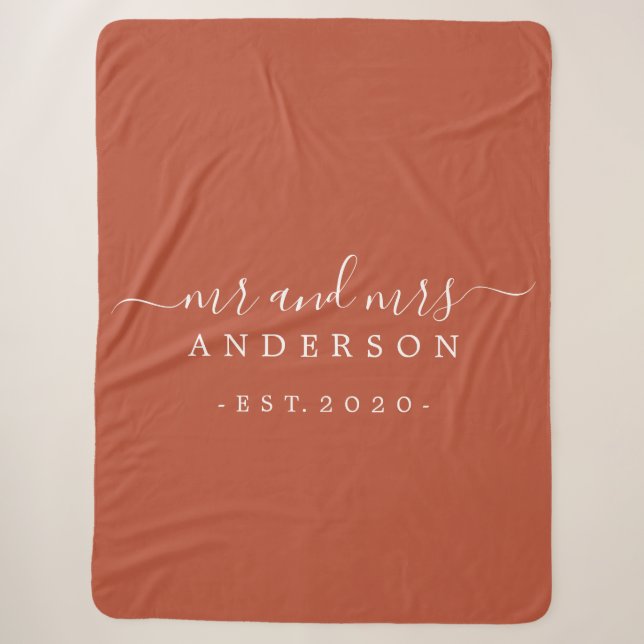 Frau Monogram Year Burnt Ochre Sherpadecke (Vorderseite)