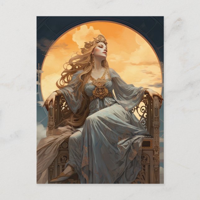 Frau Moon Goddess Postkarte (Vorderseite)