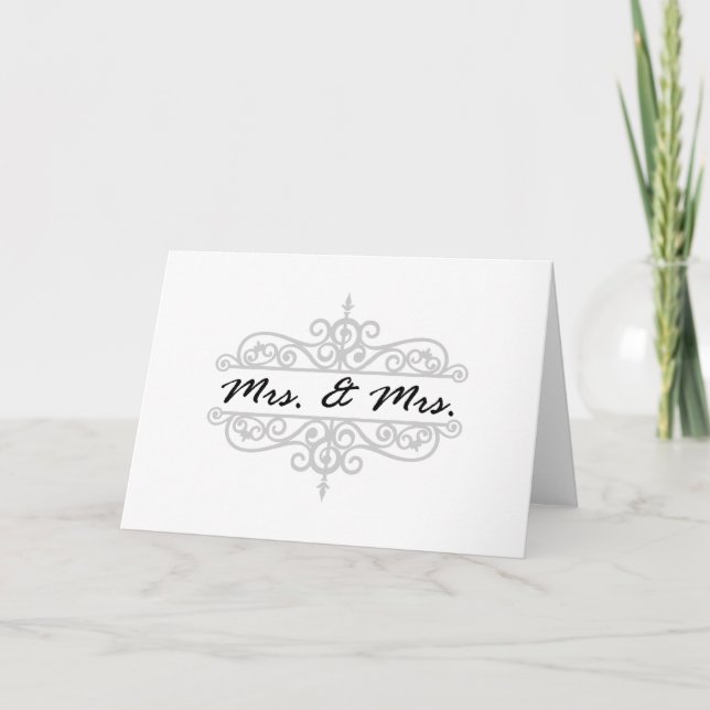 FRAU & MRS LESBIAN WEDD CARD CELTIC KNOT SCROLL KARTE (Vorderseite)