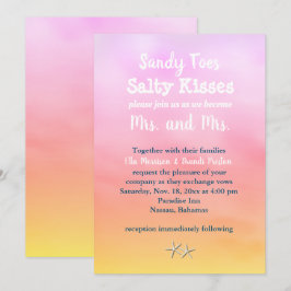 Frau & Mrs Sandy Toes Wedding Einladung Sonnenunte