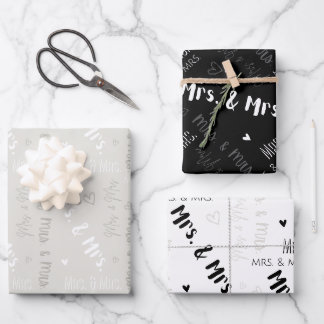 Frau & Mrs. Wedding Geschenkpapier Set
