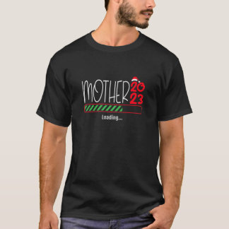 Frau Mutter 2023 Weihnachtsschwangerschaft Ankündi T-Shirt