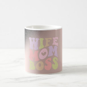 Frau Mutter Chef Schwarz Glitter Ombre Roségold Kaffeetasse