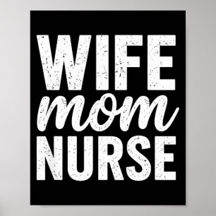 Frau Mutter Krankenschwester bedrängte Typografie  Poster