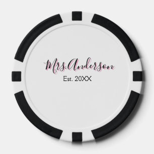 Frau Name Nachname schwarz pink Jahr modern  Pokerchips