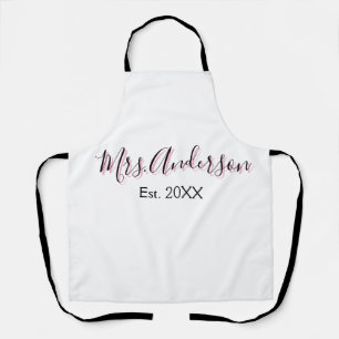 Frau Name Nachname schwarz pink Jahr modern  Schürze