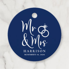 Frau Navy Blue Wedding Geschenkanhänger