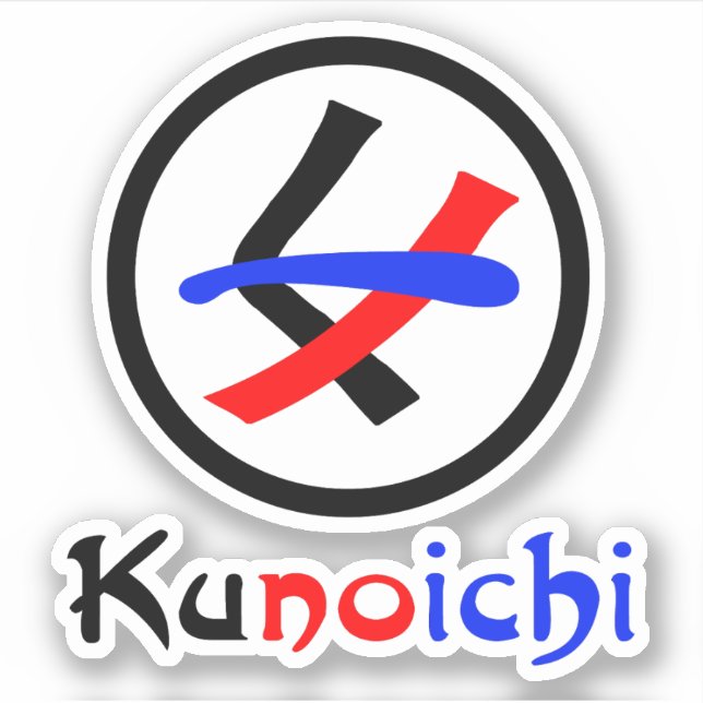Frau Ninja Kunoichi く ノ 一 Aufkleber (Vorderseite)