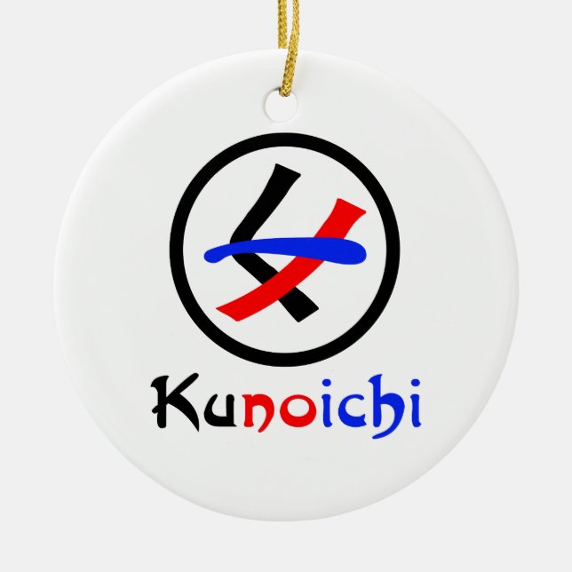 Frau Ninja Kunoichi く ノ 一 Keramik Ornament (Vorne)