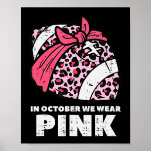 Frau Oktober Wir tragen rosa Fußball Brustkrebs Poster