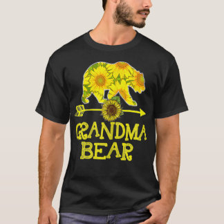 Frau Oma Bear Sonnenblume Mutter Familie Vater T-Shirt