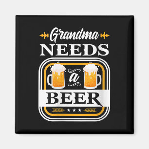 Frau Oma braucht eine Bierbraut und ein Getränk Magnet