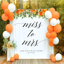 Frau Orange Brautparty Backdrop Wandteppich