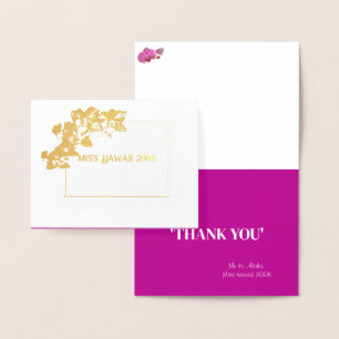 Frau Pageant Orchid Foil Custom Vielen Dank Folienkarte
