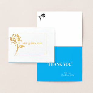 Frau Pageant Rose Foil Custom Vielen Dank Folienkarte