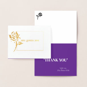 Frau Pageant Rose Foil Custom Vielen Dank Folienkarte