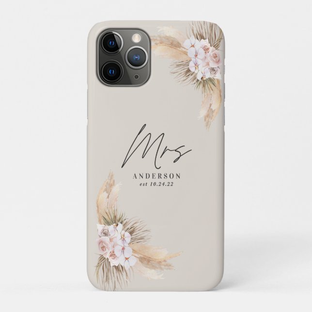 Frau Pampas getrocknete botanische stilvolle Hochz Case-Mate iPhone Hülle (Rückseite)