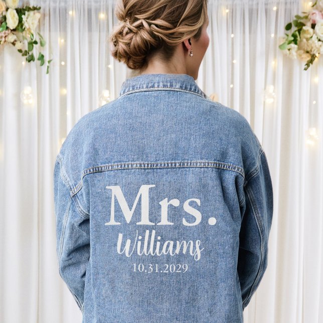 Frau Personalisiert Bride Jean Jeansjacke (Mrs Personalized Bride Jean Denim Jacket
)