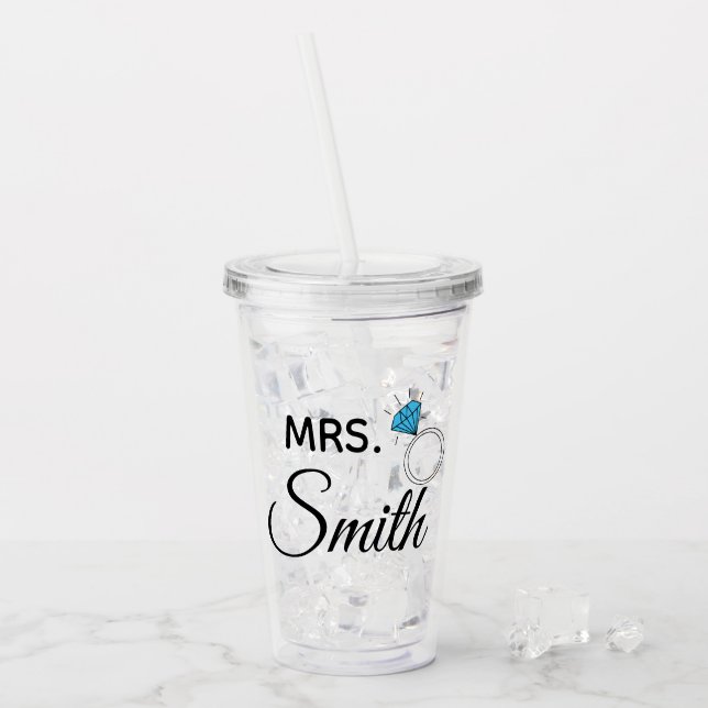 Frau Personalized Acryltrinkbecher (Vorderseite Ice)
