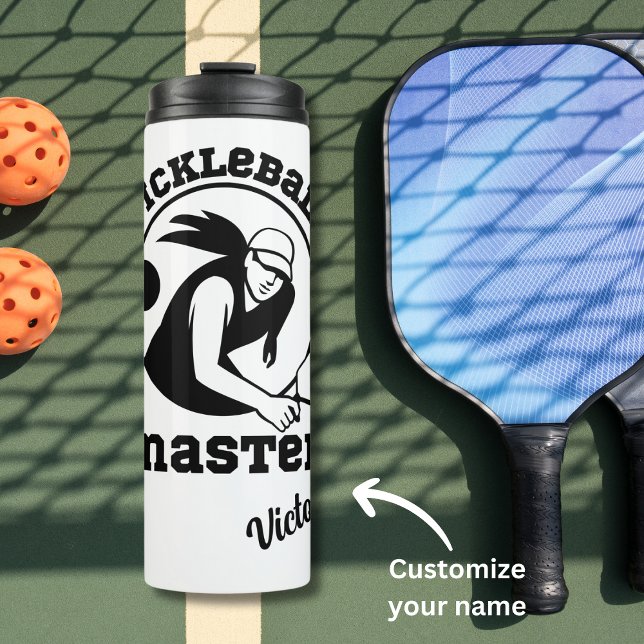 Frau Pickleball Master Game Player Individuelle Na Thermosbecher (Von Creator hochgeladen)