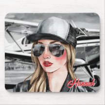 Frau Pilot & Sonnenbrille Cessna Flugzeug Weihnach