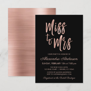 Frau Pink Rose Gold Hens Party Einladung