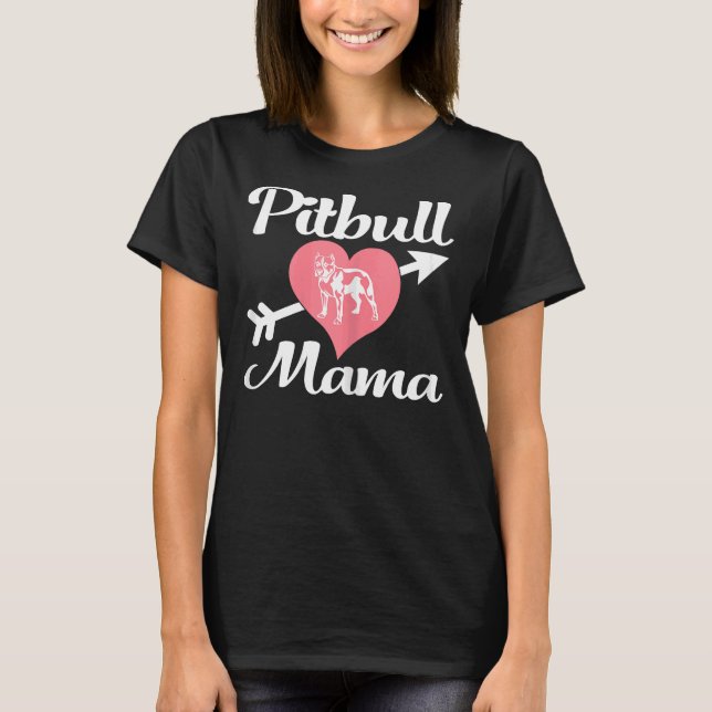 Frau Pitbull Mama Pit Bull Lover Eigentümer Dog Pi T-Shirt (Vorderseite)