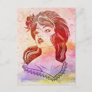 Frau Postkarte