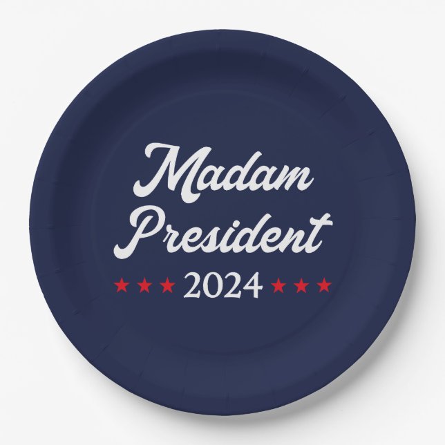 Frau Präsidentin 2024 I - Kamala Harris Pappteller (Vorderseite)