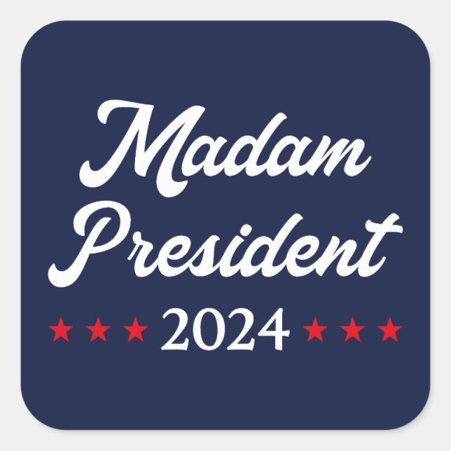 Frau Präsidentin 2024 I - Kamala Harris Quadratischer Aufkleber (Vorderseite)