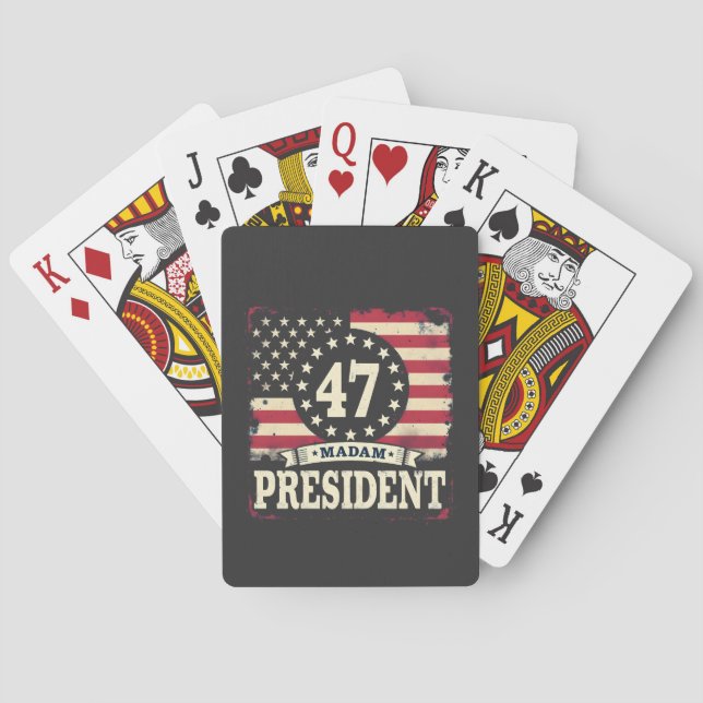 Frau Präsidentin, amerikanische Flagge 47 Harris W Spielkarten (Rückseite)