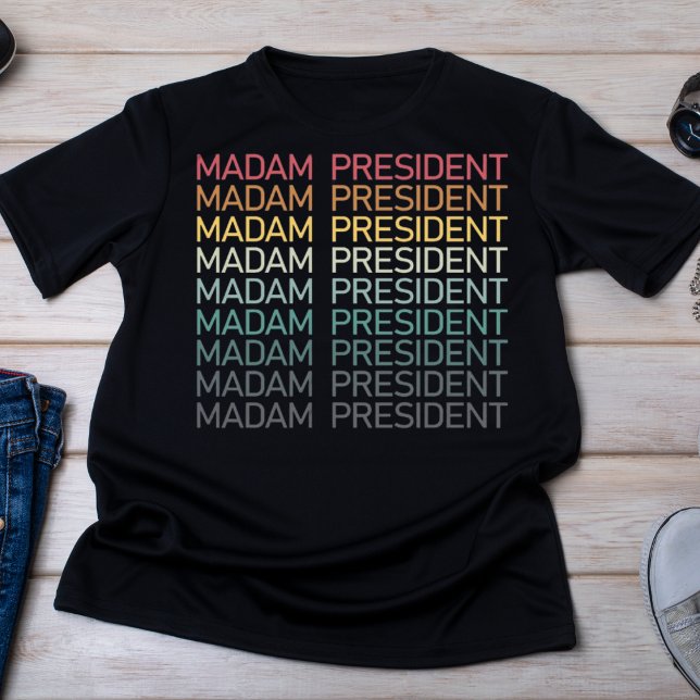 Frau Präsidentin Gradient Text - Stärkung der Roll T-Shirt (Von Creator hochgeladen)