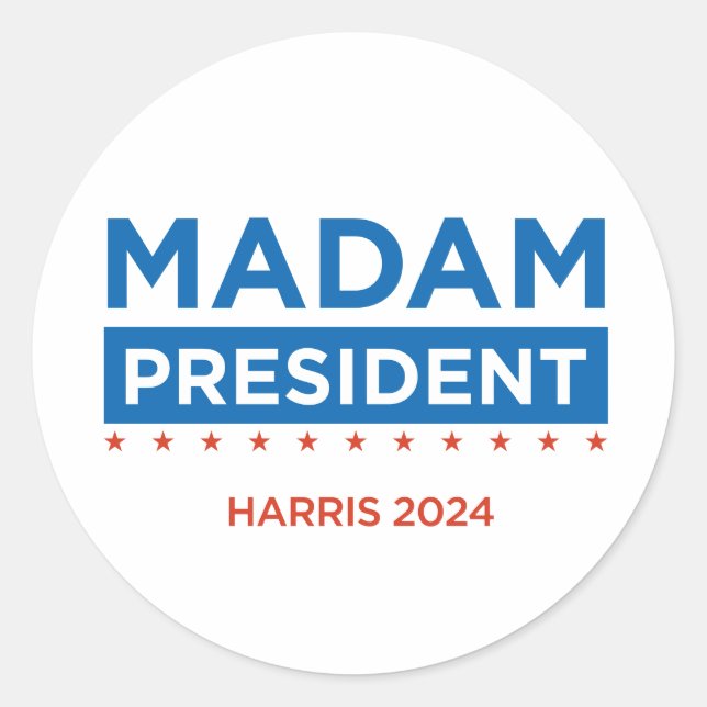 Frau Präsidentin Harris 2024 Aufkleber (Vorderseite)